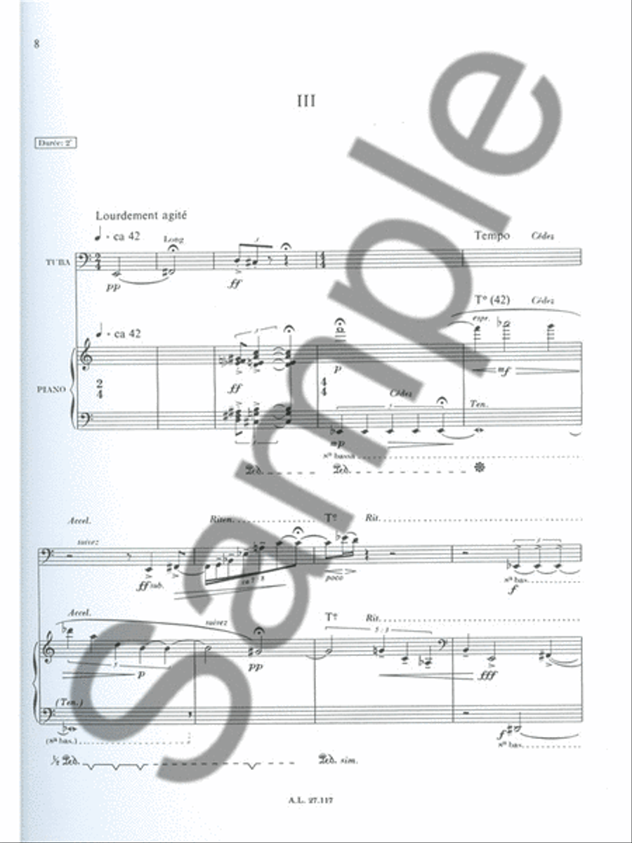 3 Duos (tuba & Piano) Brass Duet scores gallery preview page 2