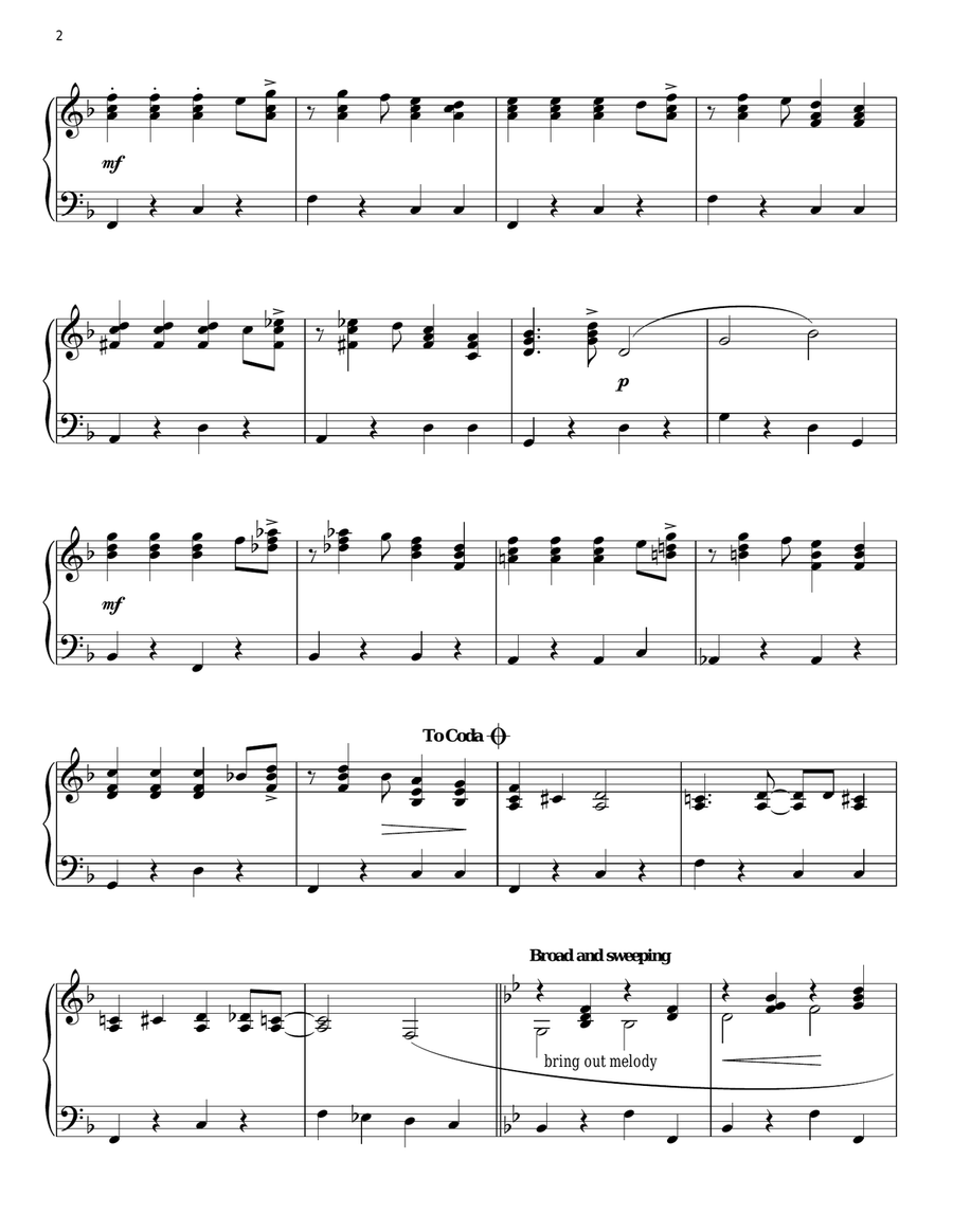 Don't You Forget It Piano Solo scores gallery preview page 2
