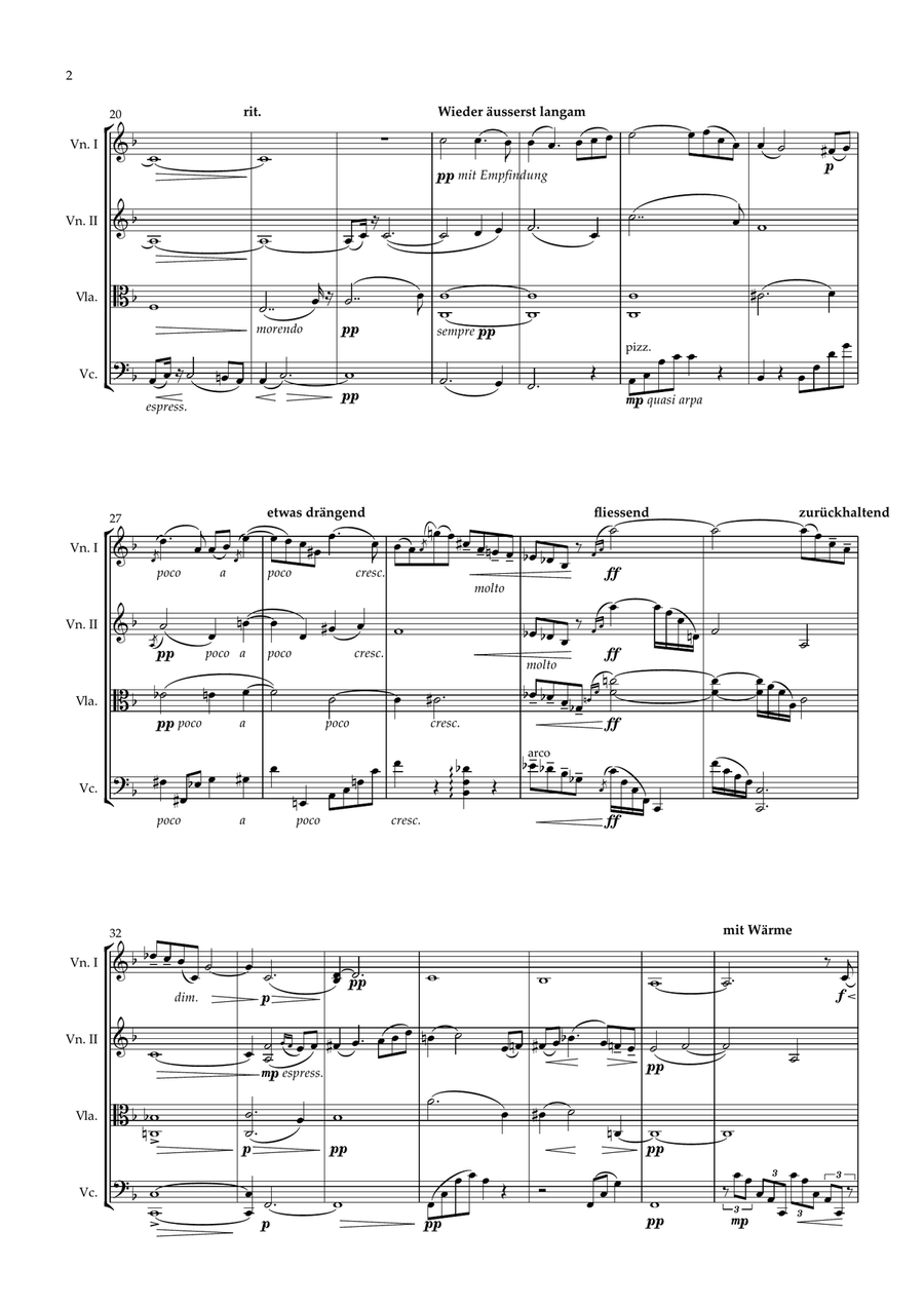Adagietto from Symphony No. 5 String Quartet scores gallery preview page 2