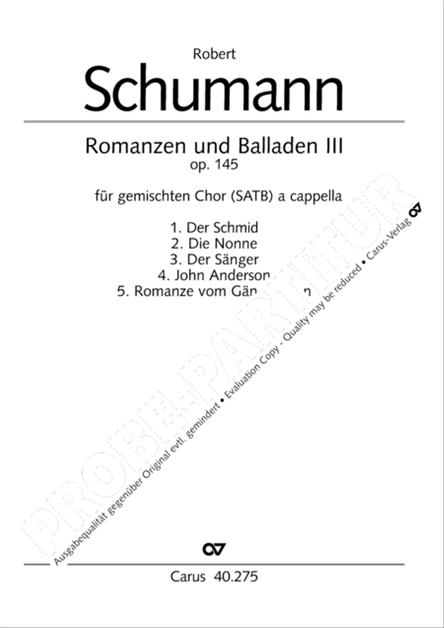 Romanzen und Balladen III op. 145 Choir scores gallery preview page 2
