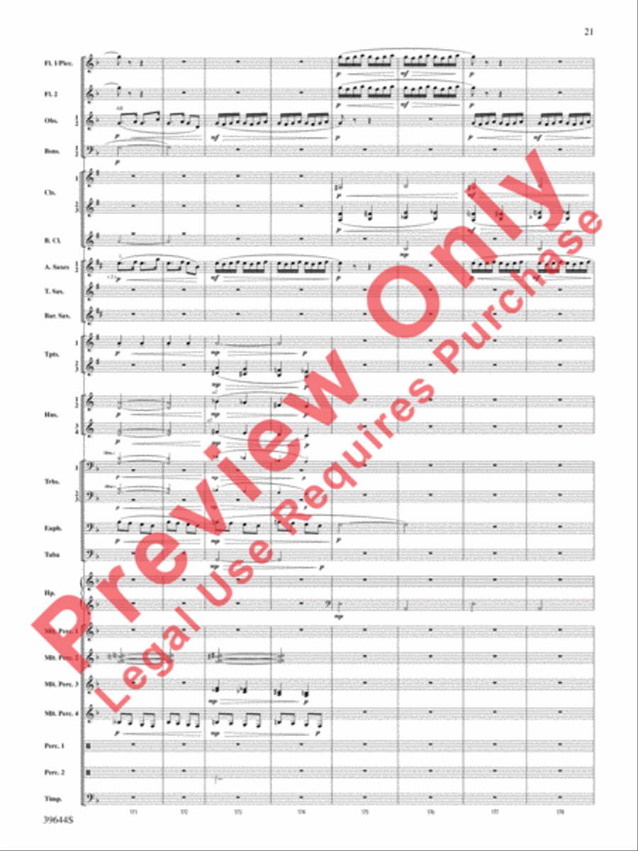 Laideronnette: Impératrice des Pagodes (from Ma mère l'oye) Concert Band scores gallery preview page 22