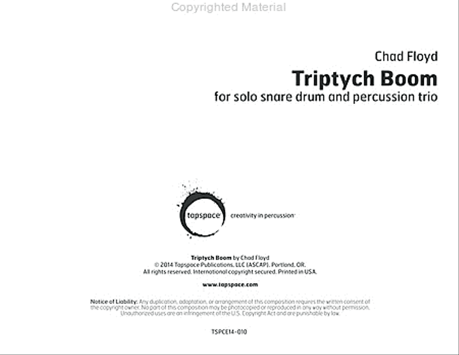 Triptych Boom Percussion Ensemble scores gallery preview page 2