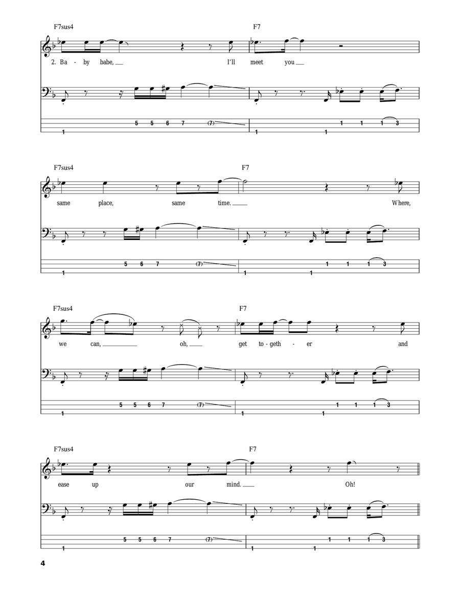 Get Down Tonight Bass Guitar Tablature scores gallery preview page 4