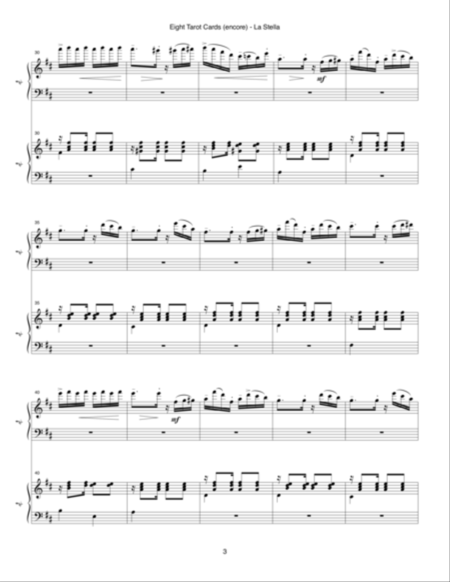 Eight Tarot Cards for Madam Rubio ... La Stella (1997) for two marimbas Small Ensemble scores gallery preview page 3