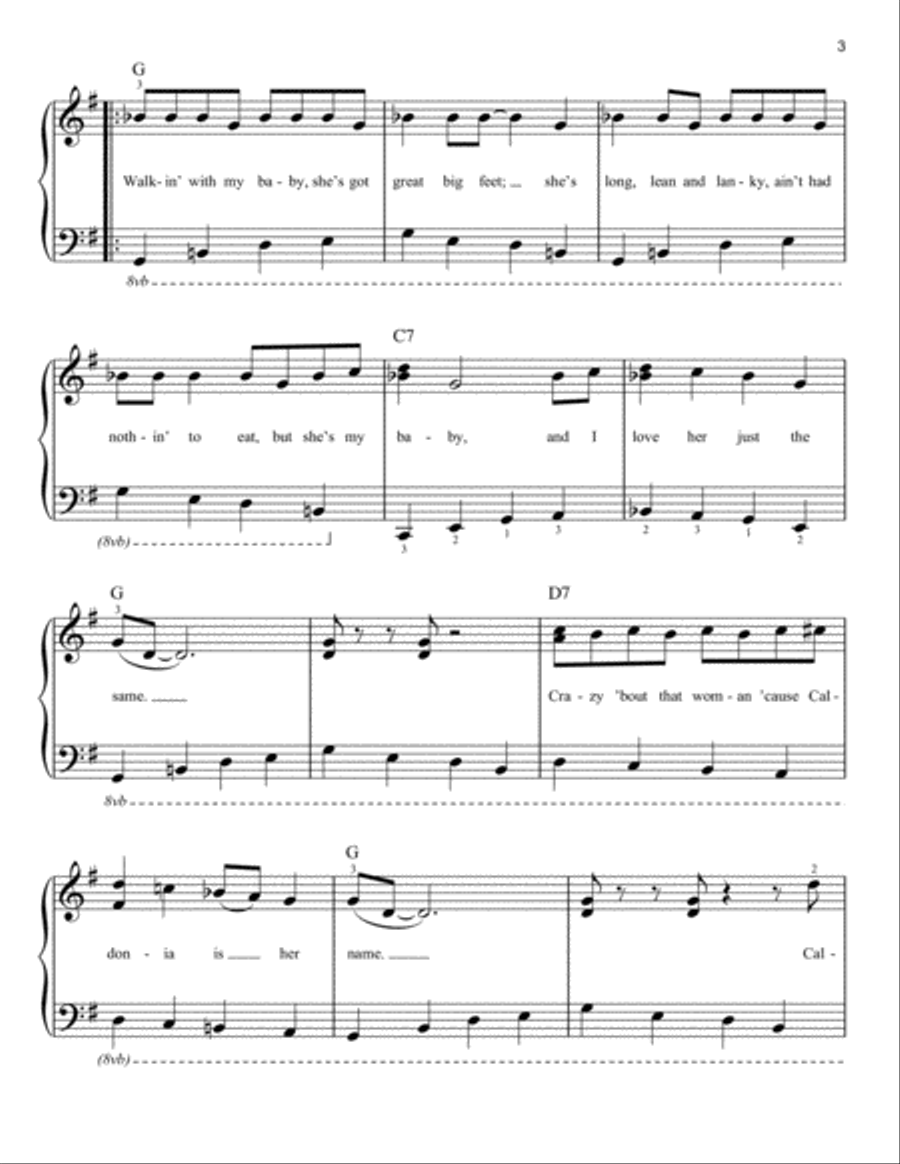 Caldonia (What Makes Your Big Head So Hard?) Easy Piano scores gallery preview page 3