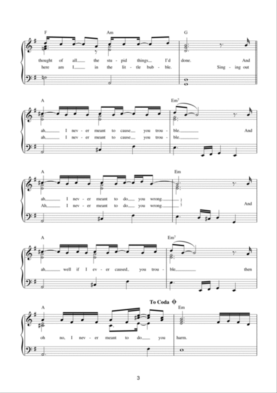 Trouble Easy Piano scores gallery preview page 3