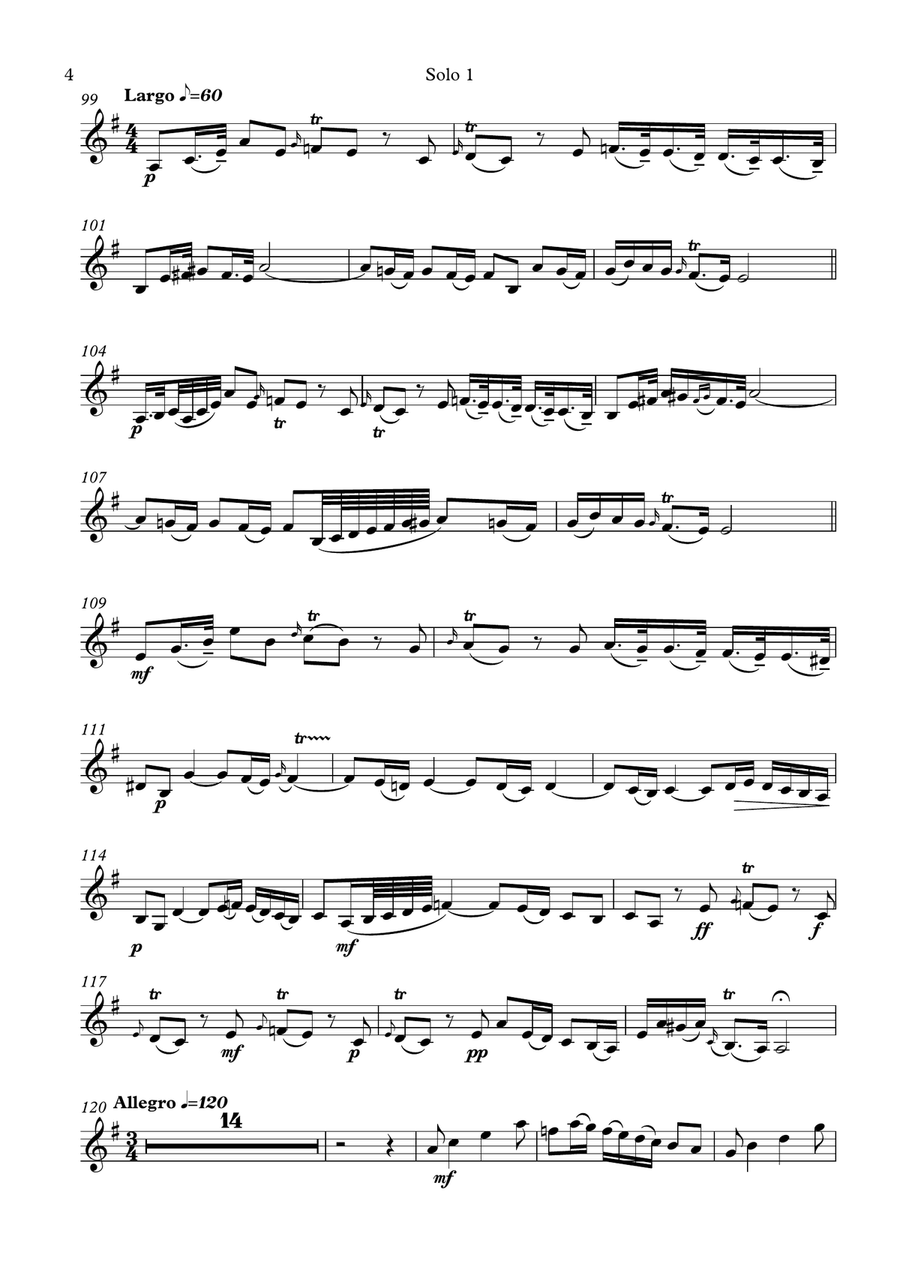 Vivaldi Double Cello Concerto for Two Brass Instruments in Bb Treble clef or C Bass Clef Trombone scores gallery preview page 4