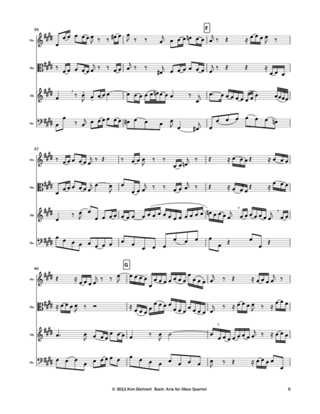 Bach: Aria - "Bekennen will ich seinen Namen" for oboe quartet image number null