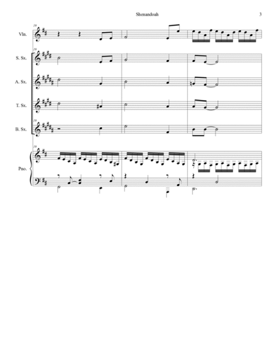 Shenandoah (for Saxophone Quartet and Piano) image number null