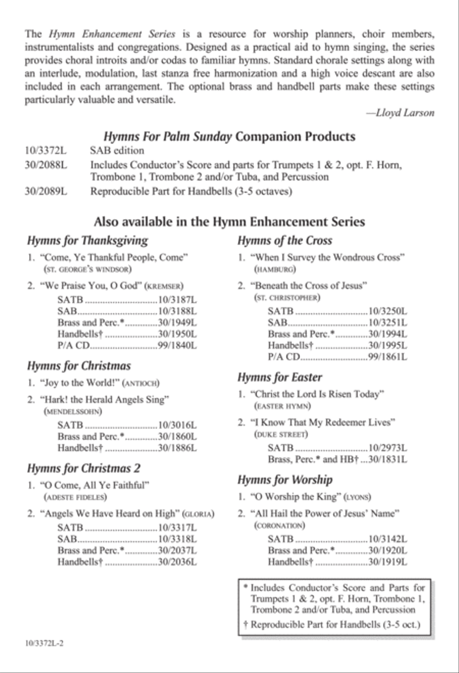 Hymns for Palm Sunday 4-Part scores gallery preview page 2