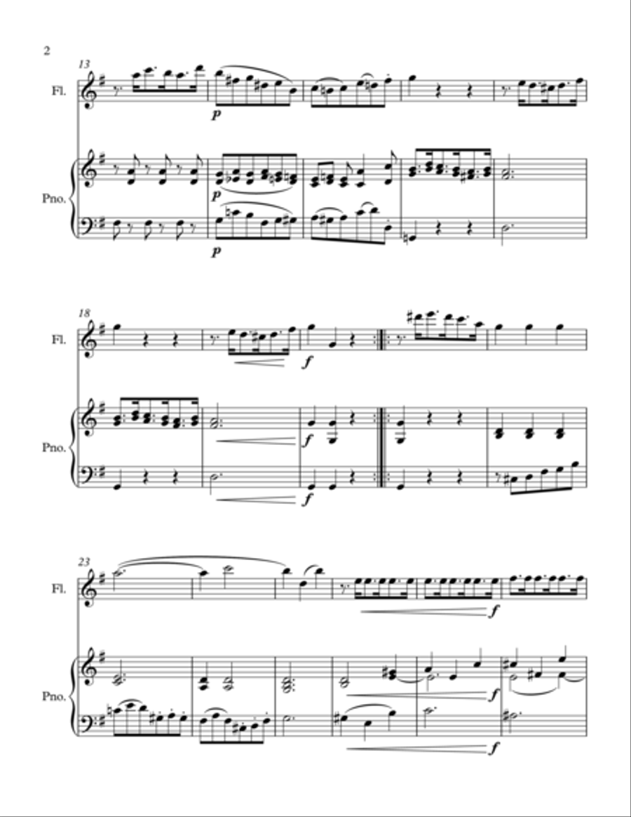 Minuet from String Quartet, Op 7 - For Solo Flute Flute Solo scores gallery preview page 2