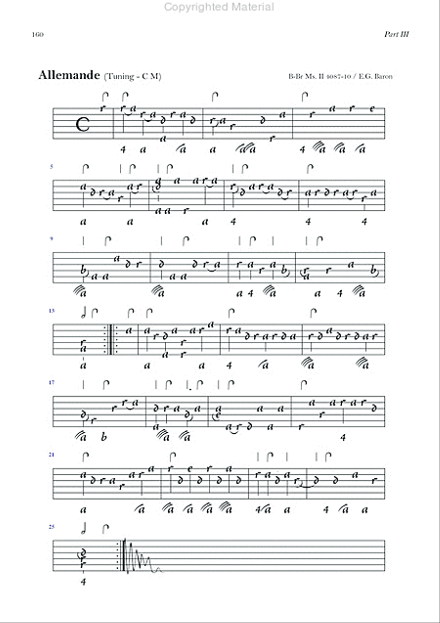 Method for the Baroque Lute. A practical guide for beginning and advanced lutenists Lute scores gallery preview page 14