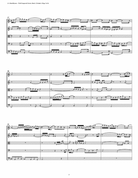Prelude 01 from Well-Tempered Clavier, Book 2 (String Quintet) image number null