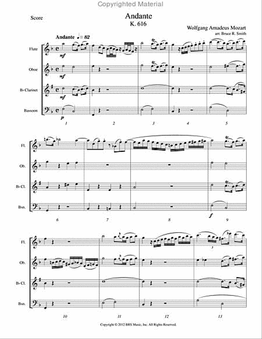 Andante, K. 616 - Woodwind Quintet Woodwind Quartet scores gallery preview page 2