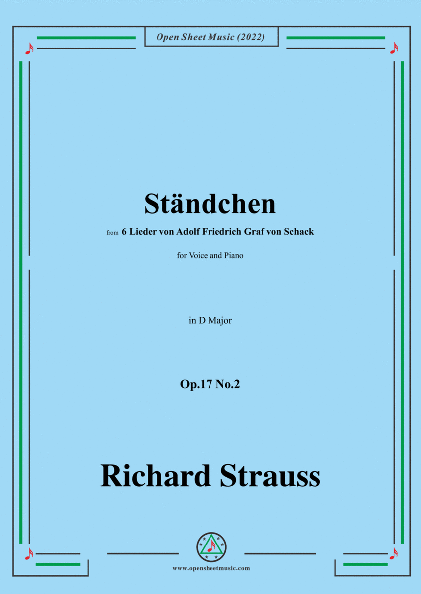 Richard Strauss-Ständchen,in D Major image number null