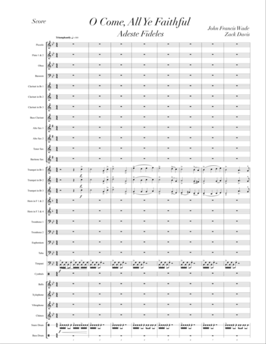 O Come, All Ye Faithful O Come, All Ye Faithful Concert Band scores gallery preview page 1