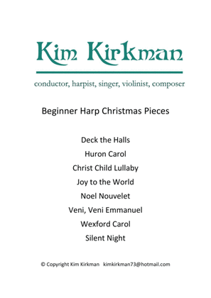 Book cover for Eight Beginner Harp Christmas Pieces