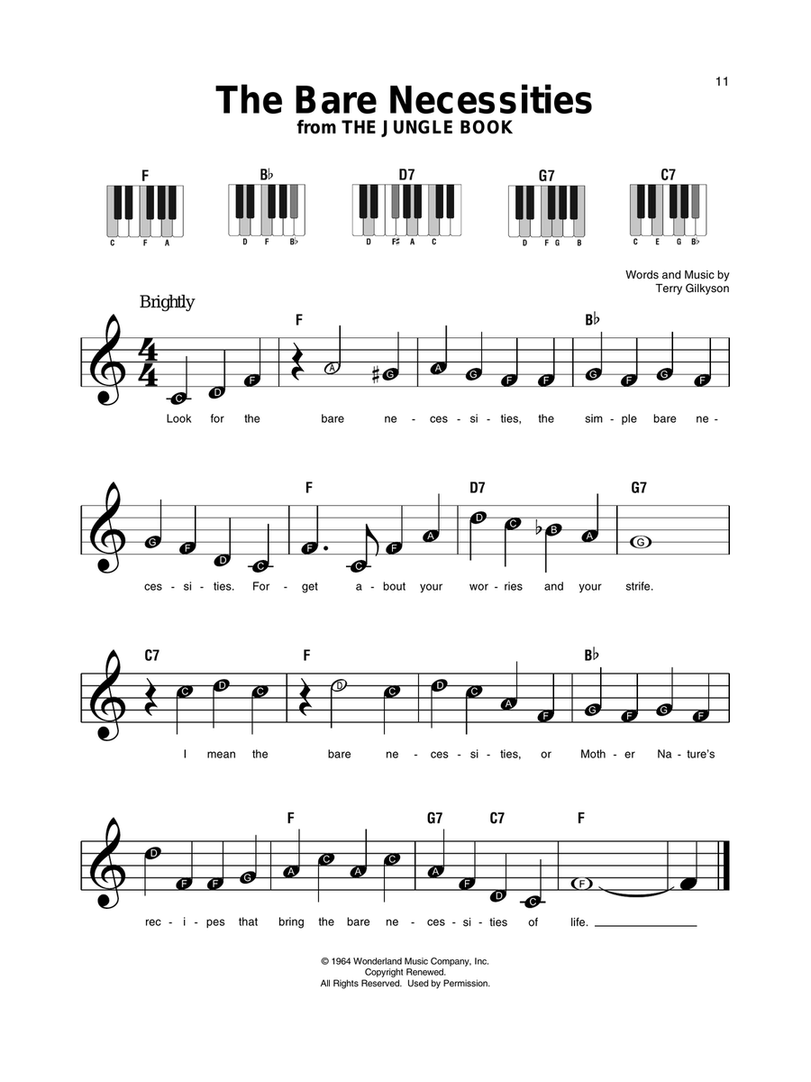 The Bare Necessities The Bare Necessities Easy Piano scores gallery preview page 1