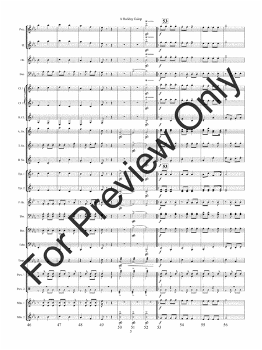 A Holiday Galop (Score) Concert Band scores gallery preview page 8