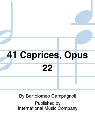 Book cover for 41 Caprices, Opus 22