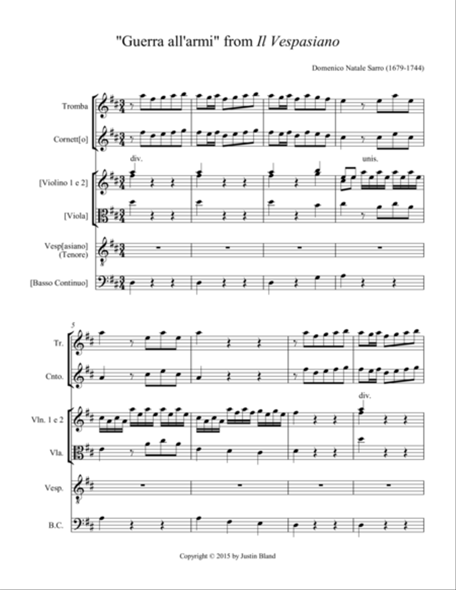 Guerra all'armi Small Ensemble scores gallery preview page 2