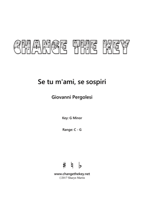 Book cover for Se tu m'ami, se sospiri - G Minor