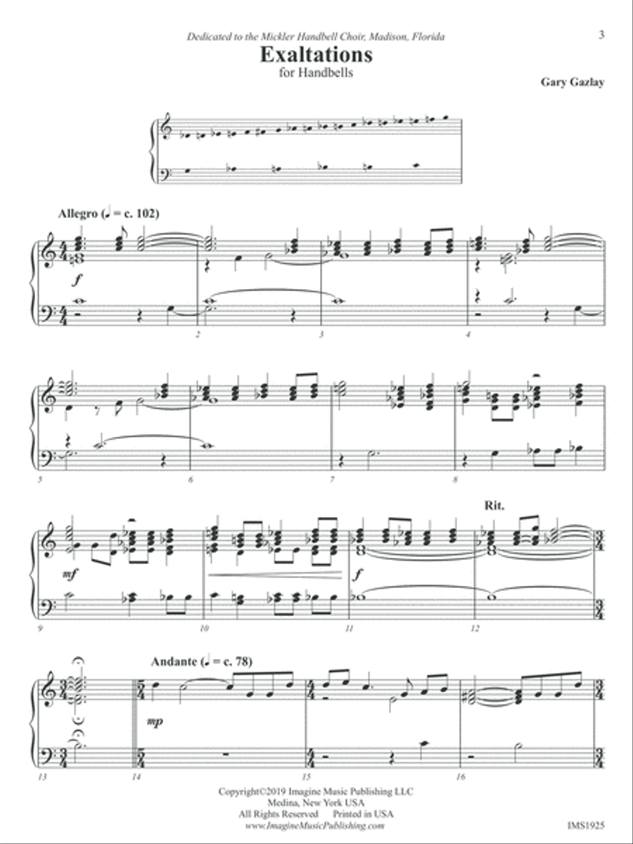 Exaltations Handbell Choir scores gallery preview page 3