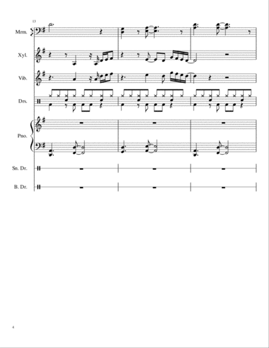 Thinking Out Loud Percussion Ensemble scores gallery preview page 4