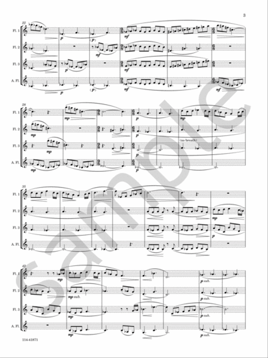 Celestial Bodies Flute Quartet scores gallery preview page 4