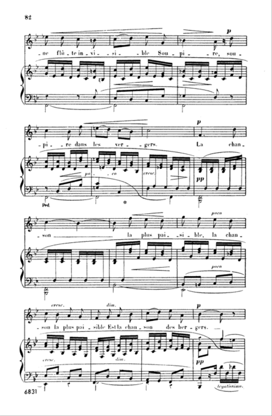 Bizet: Twenty Melodies-- Soprano or Tenor (French) Voice scores gallery preview page 3