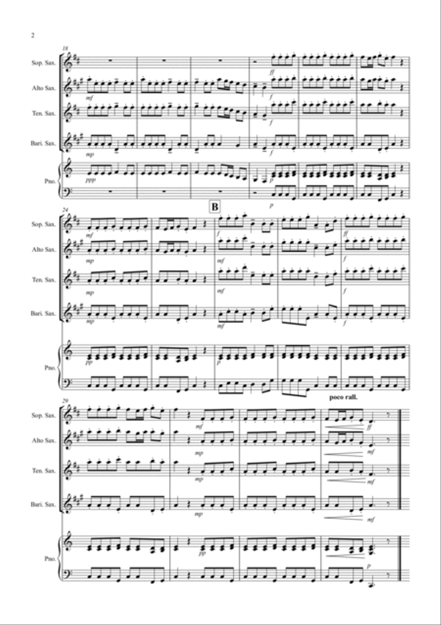 2 Classical Favourites for Saxophone Quartet (volume one) Saxophone Quartet scores gallery preview page 2