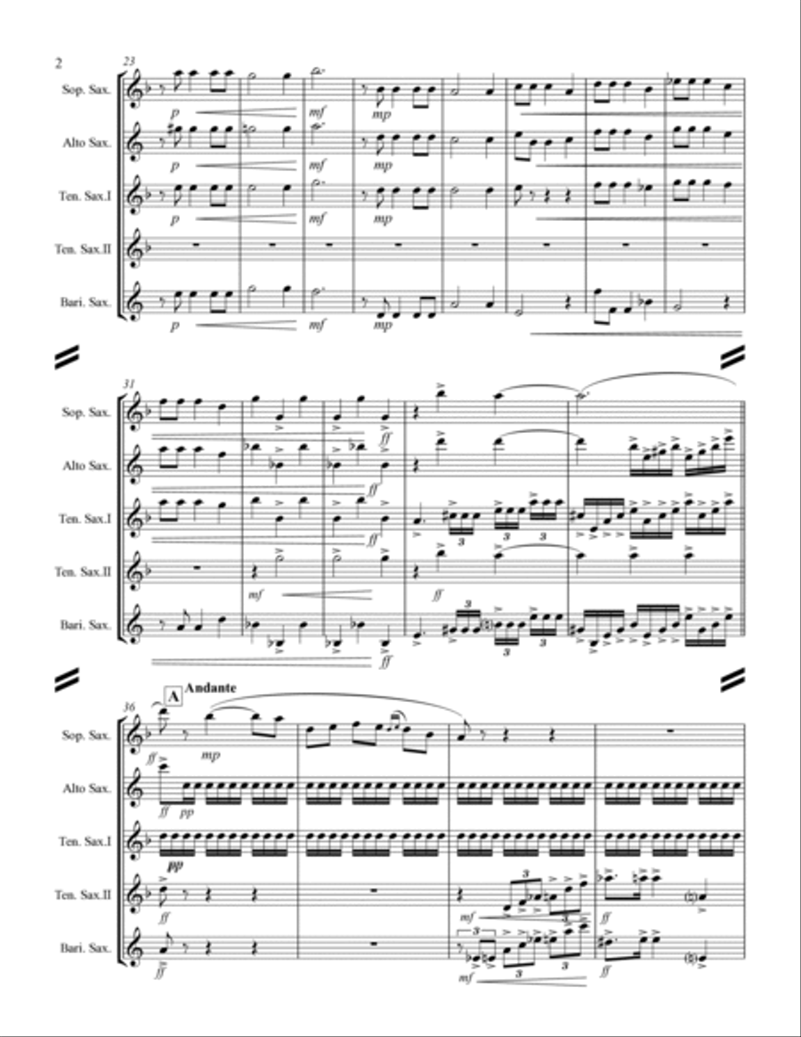 1812 Overture (for Saxophone Quintet SATTB) Saxophone Quintet scores gallery preview page 3