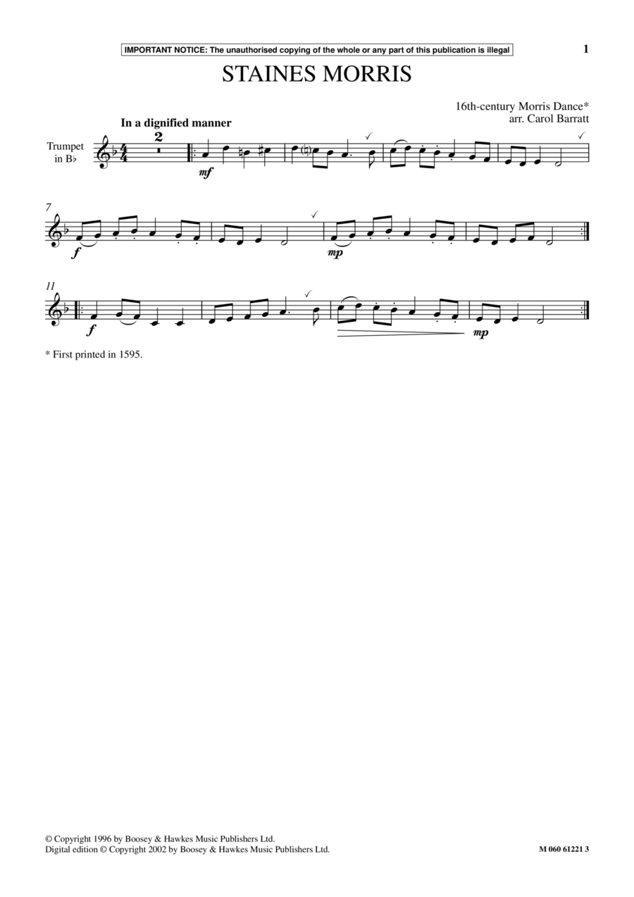 Staines Morris Staines Morris School and Community scores gallery preview page 1
