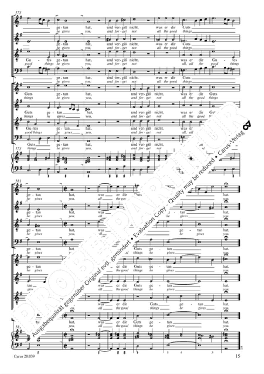 Praise the Almighty, O my spirit (Lobe den Herren, meine Seele) 4-Part scores gallery preview page 16