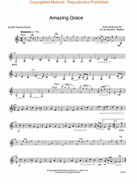 Amazing Grace - B Flat Clarinet