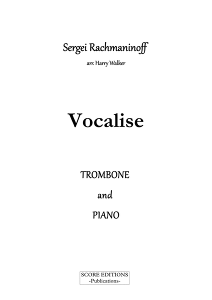 Vocalise (Rachmaninoff) for Trombone and Piano image number null