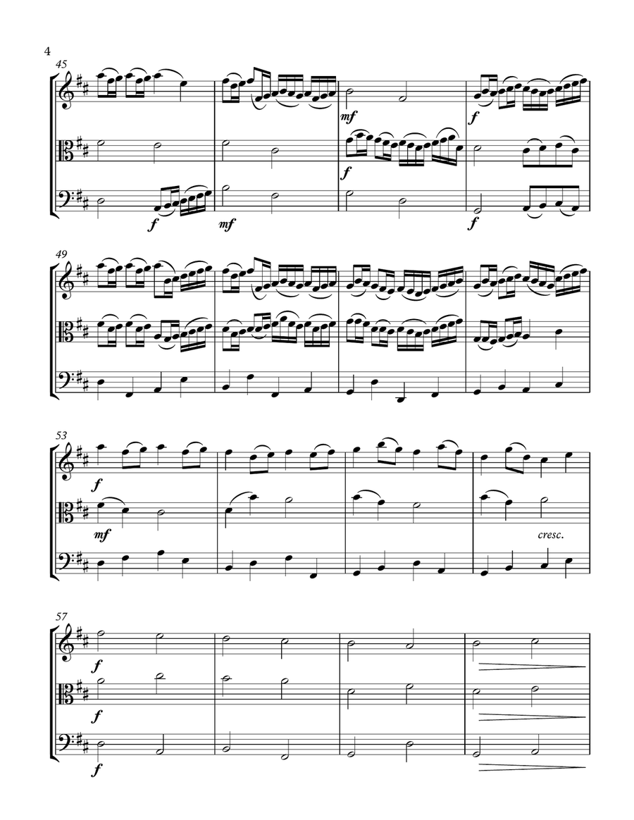 Canon In D String Trio-Violin Viola and Cello String Trio scores gallery preview page 4
