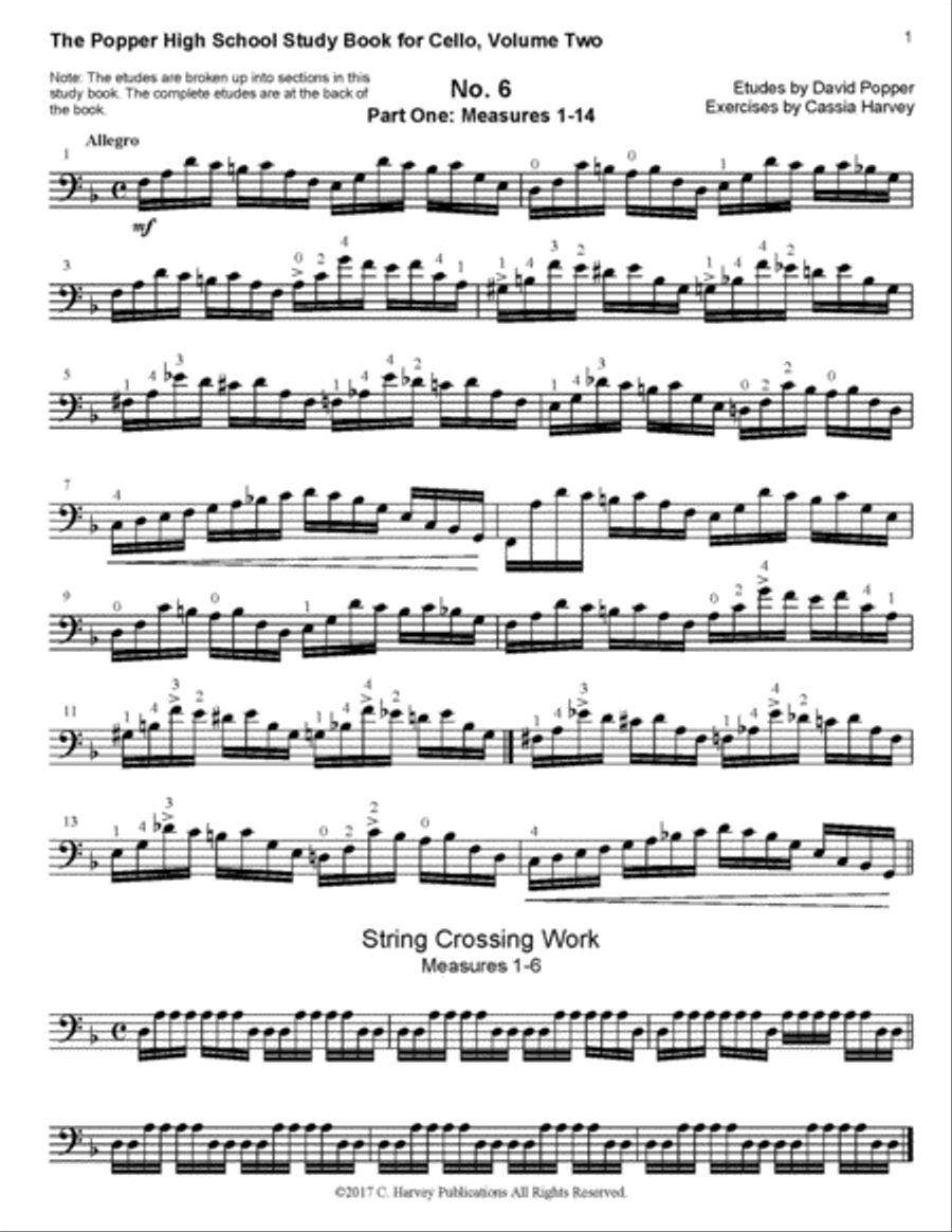 The Popper High School Study Book for Cello, Volume Two Cello scores gallery preview page 3