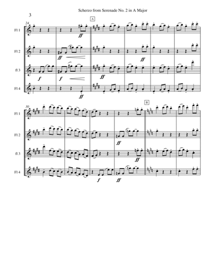 Brahms Scherzo from Serenade #2 for Flute Quartet image number null