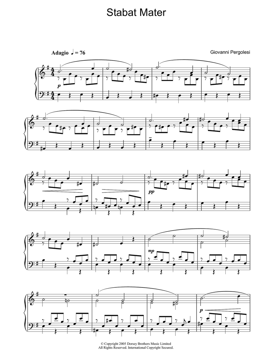 Stabat Mater Piano Solo scores gallery preview page 1