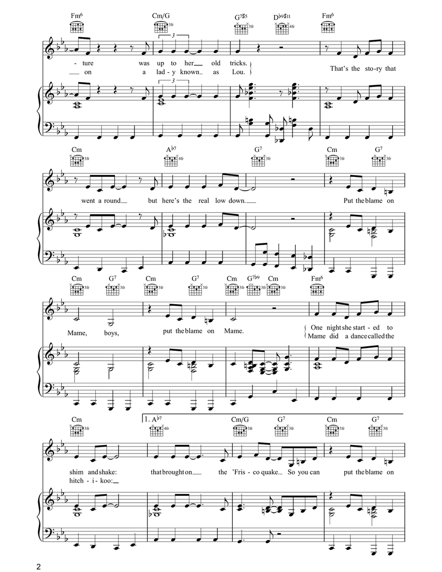 Put The Blame On Mame Guitar scores gallery preview page 2