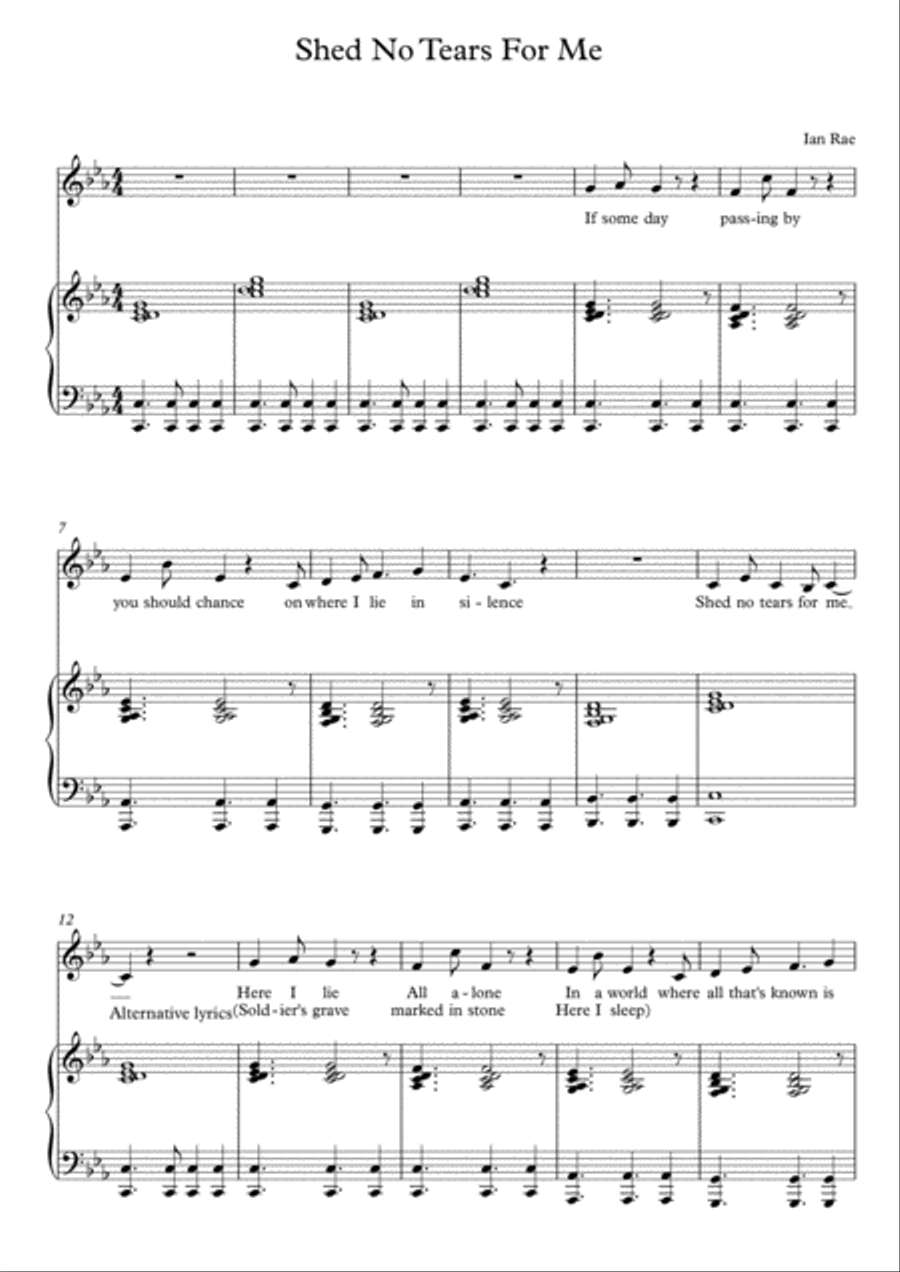 Shed No Tears For Me Voice scores gallery preview page 1