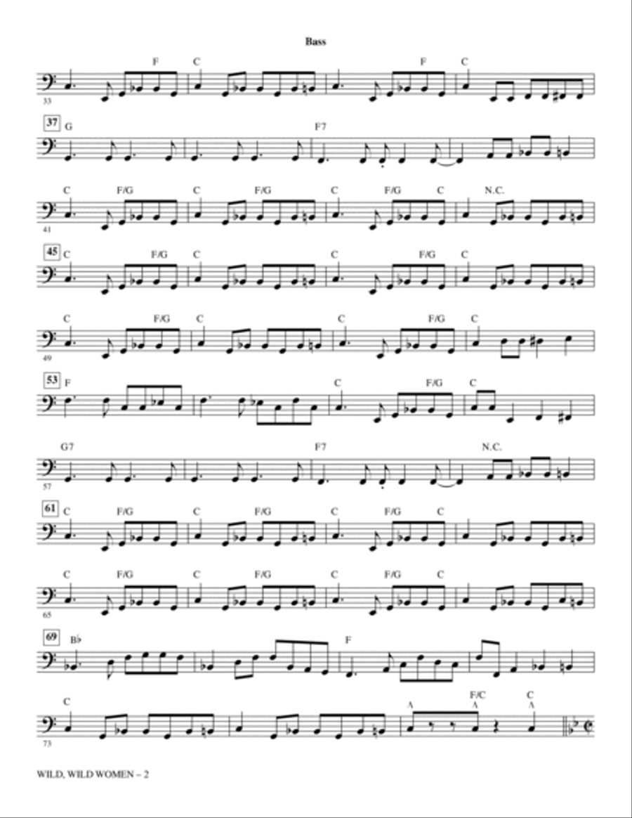 Wild, Wild Women - Bass Wild, Wild Women - Bass Choir scores gallery preview page 2