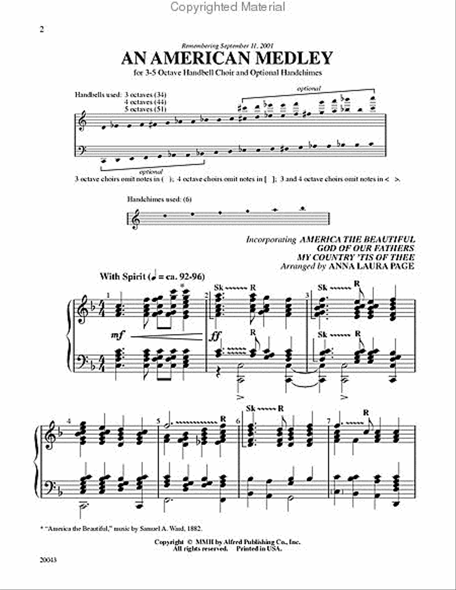 An American Medley Handbell Choir scores gallery preview page 2