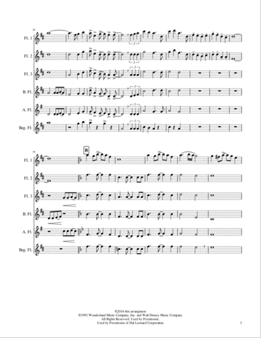 A Whole New World (from 'Aladdin') Woodwind Quartet scores gallery preview page 5