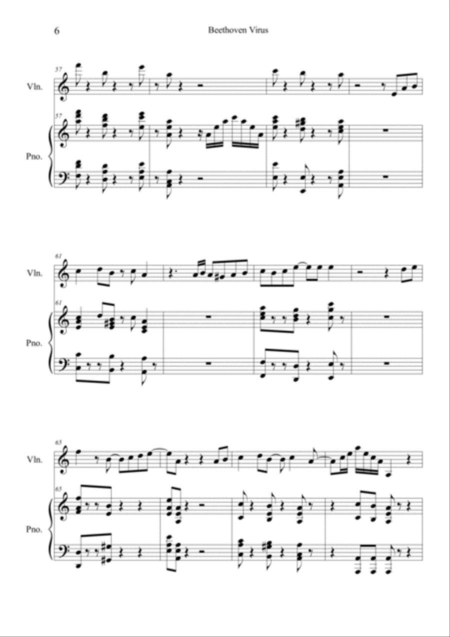 Beethoven Virus Violin Solo scores gallery preview page 6