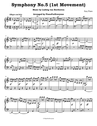 Symphony No. 5 (1st Movement) - Beethoven (Easy Piano)