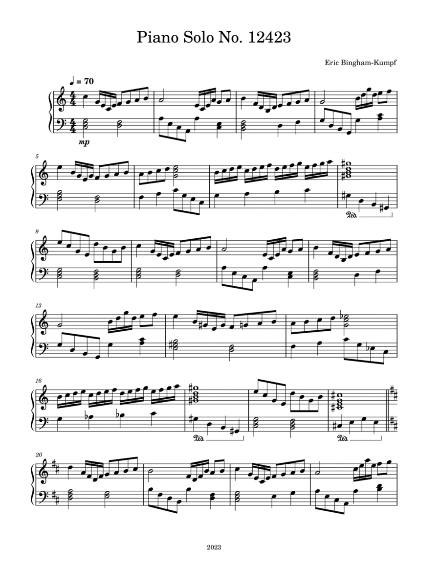 Piano Solo No. 12423 Piano Solo scores gallery preview page 1