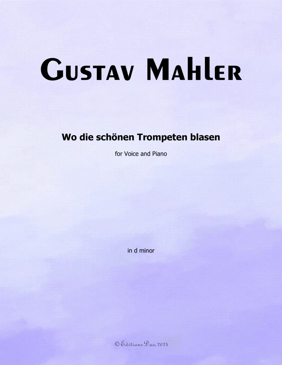 Wo die schönen Trompeten blasen, by Mahler, in d minor Piano, Vocal scores gallery preview page 1