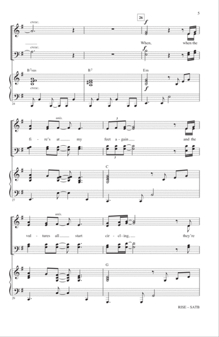 Rise (arr. Mac Huff) 4-Part scores gallery preview page 4